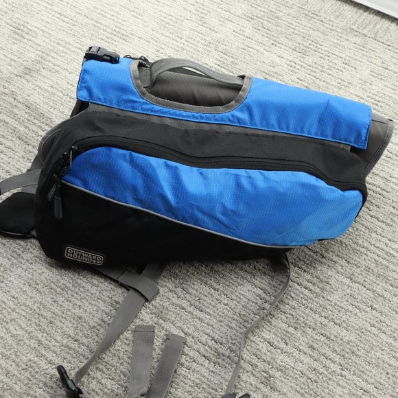 Outward Hound Doggy Backpack Daypack Hiking Medium/Large Blue/Black Like New - Picture 5 of 11